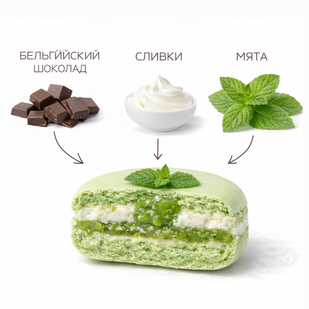 Большой макарон Мята